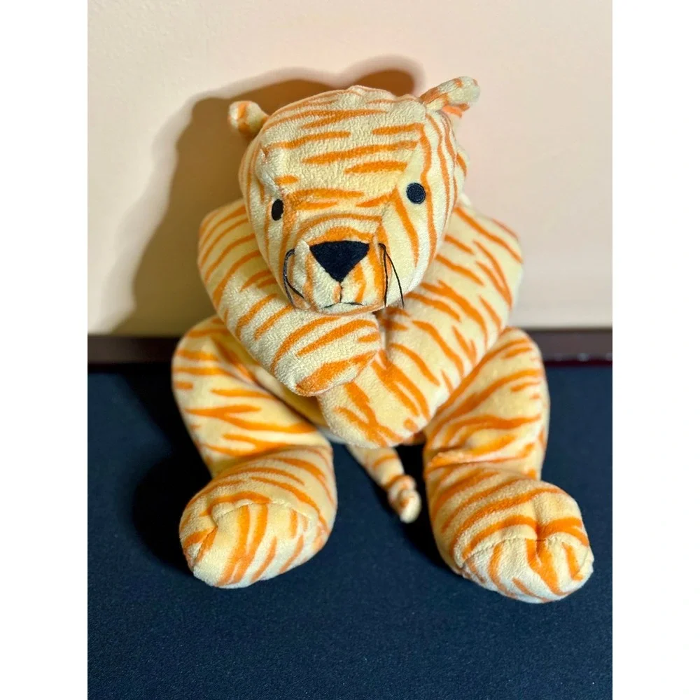 1996 Vintage Ty Beanie Baby Pillow Pals Purr Stripe Tiger Cat Plush Animal